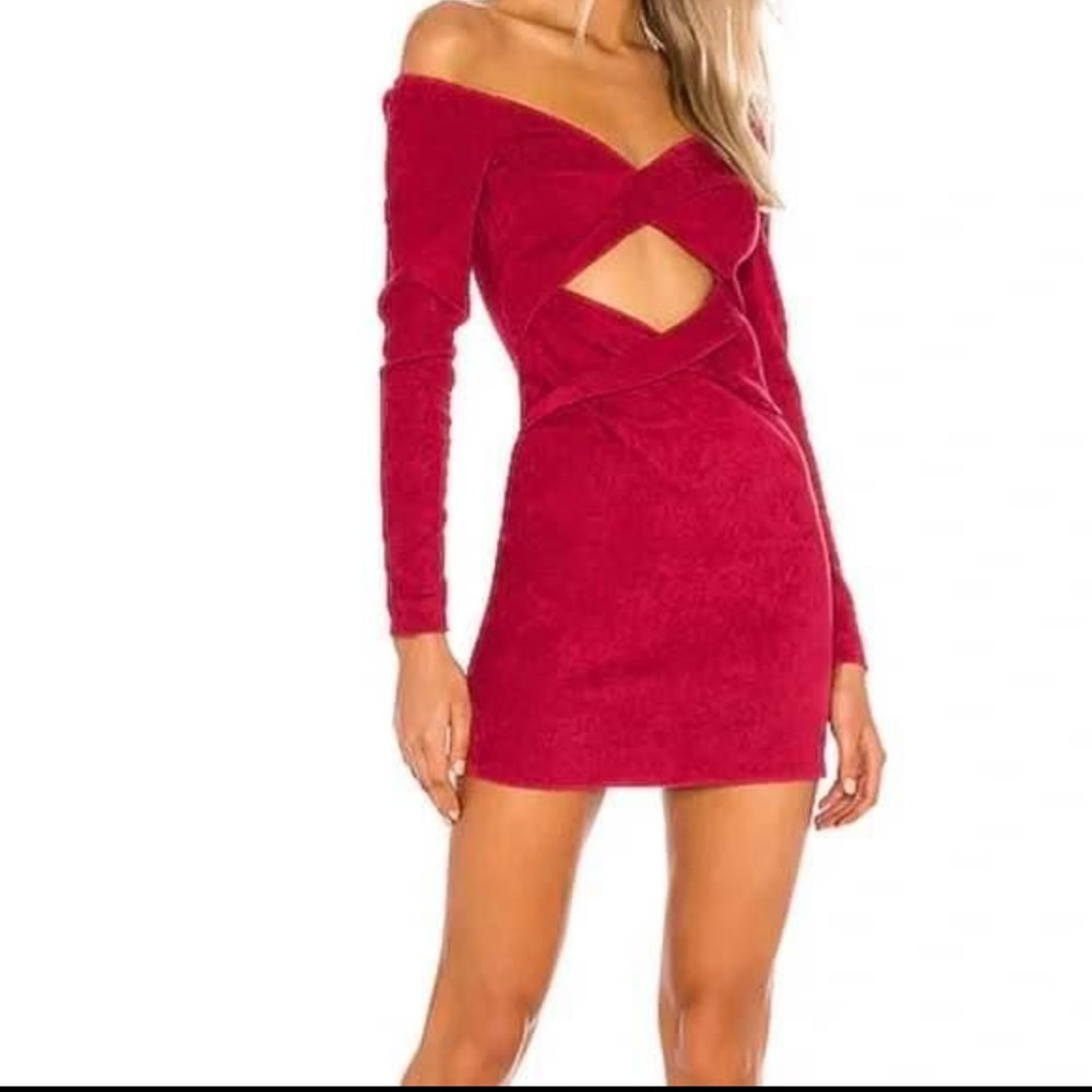 Elegant Red Cut-Out Dress